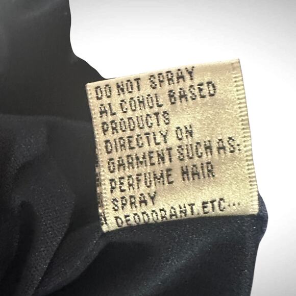 Mac Duggal Drop Shoulder Faux Wrap Navy Thigh Slit Jeweled Cuff Gown Dress Sz 4‎ - Picture 12 of 13